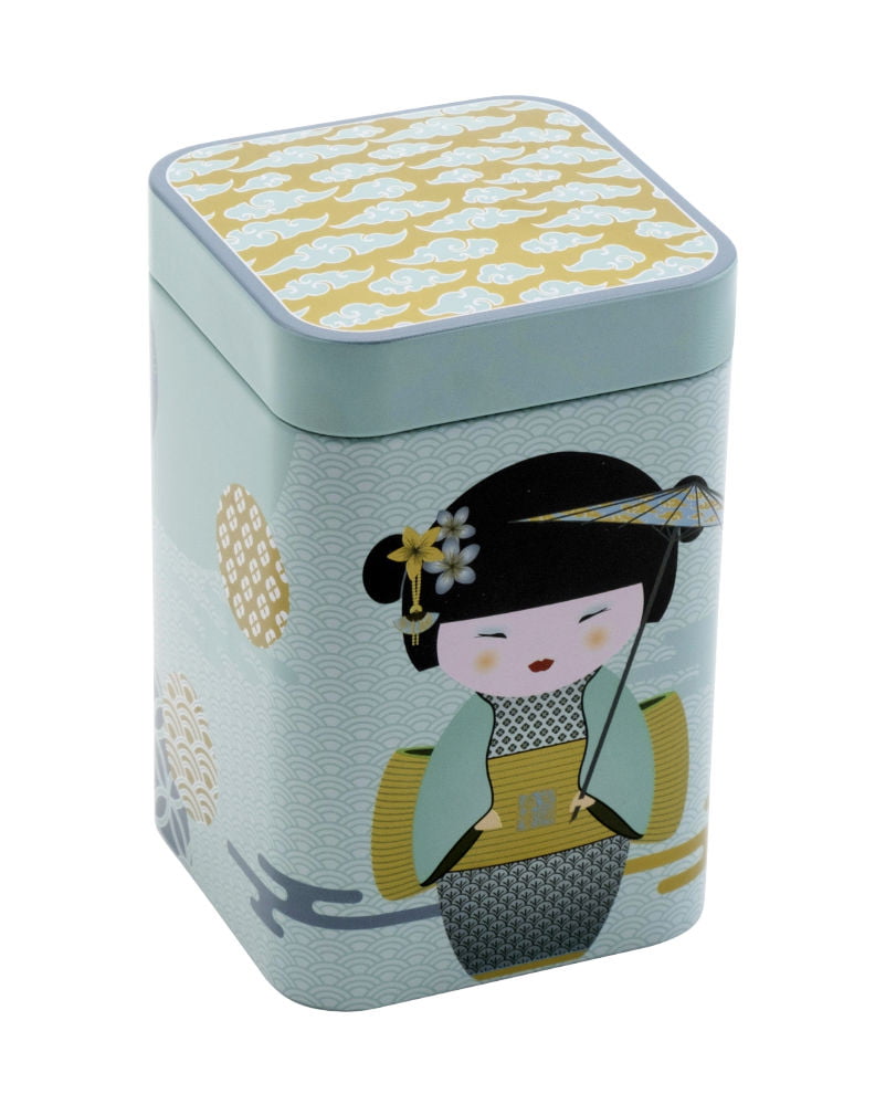 Scatole Metalliche Eigenart New Little Geisha – 2 Pezzi, Tonalità Petrolio E Rosa, Porta Tè O Oggetti